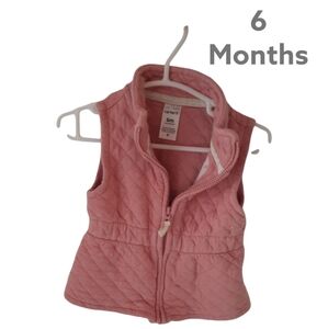 ✅4/25$✅ Carter's 6 months no sleeves quilted zip‎ vest